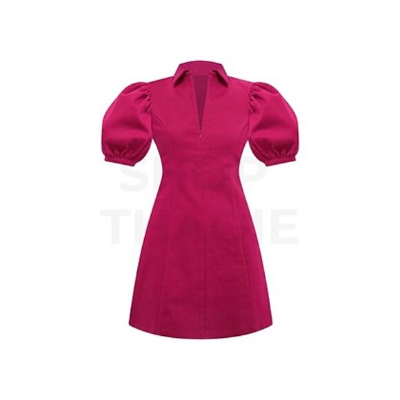 HYACINTH HOUSE Raspberry Front Zip Denim Mini Dress Size M NWT - Picture 8 of 8